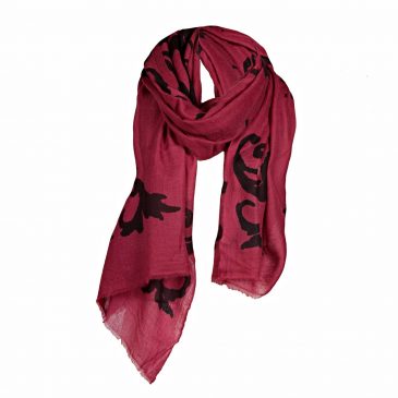 Asneh large brown black printed cashmere scarf shawl