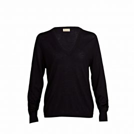 Asneh black cashmere v-neck fine knit
