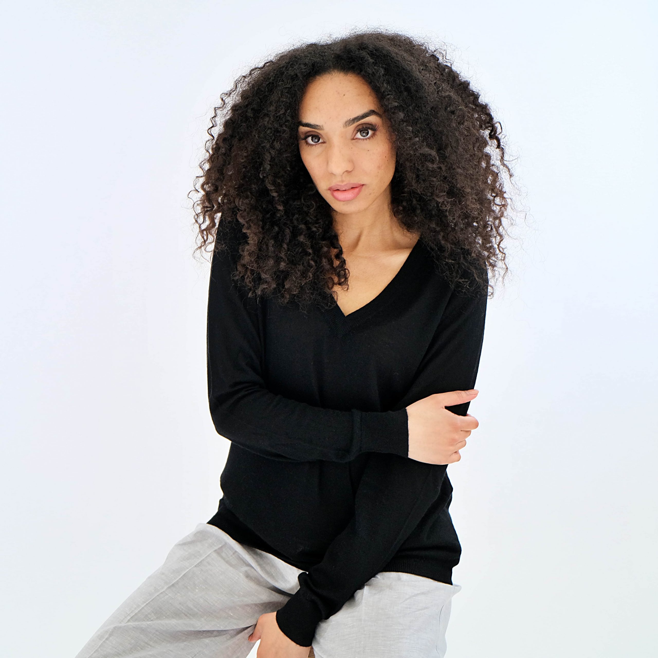 black cashmere jumper