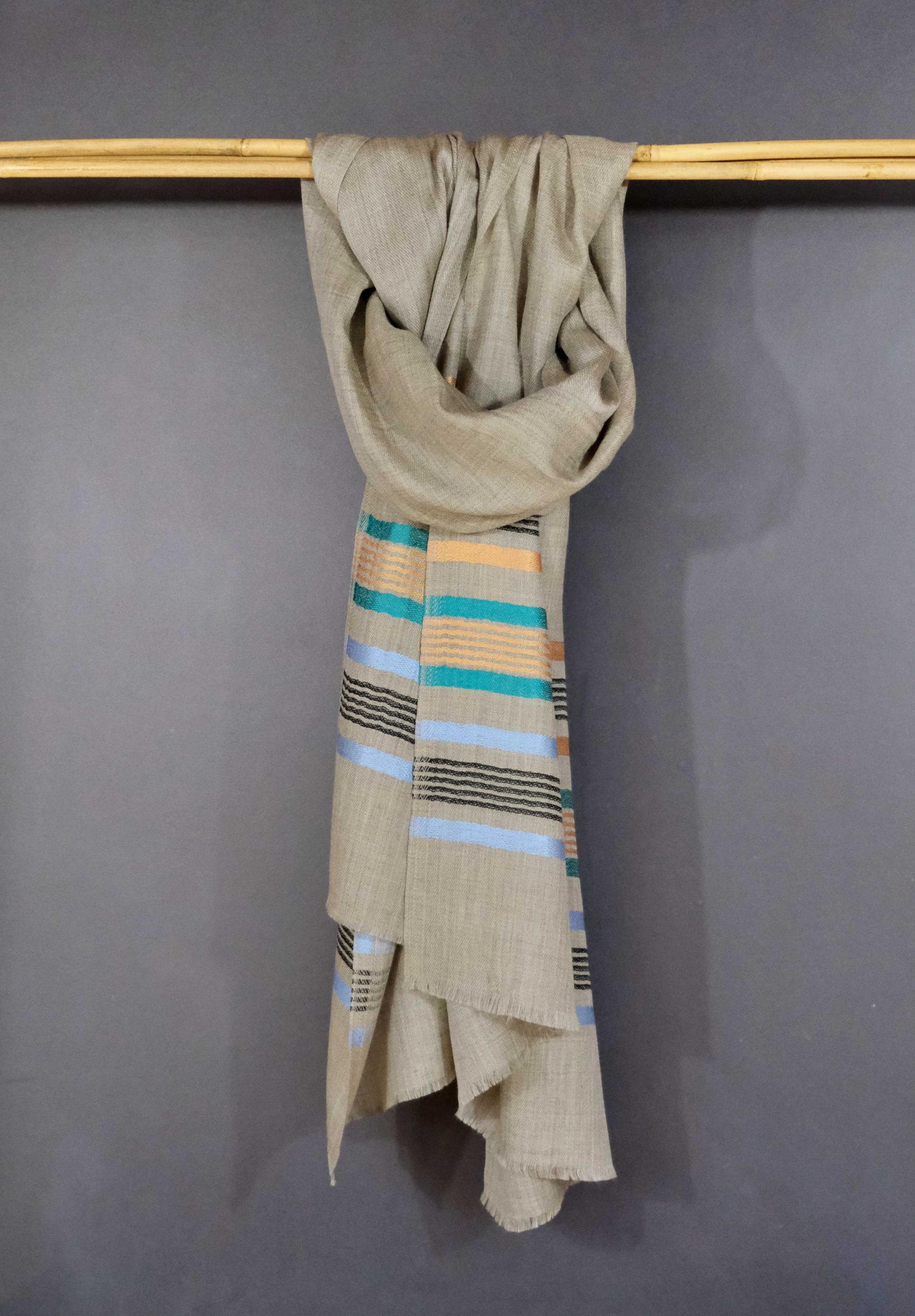 ASNEH striped ends beige cashmere_8857