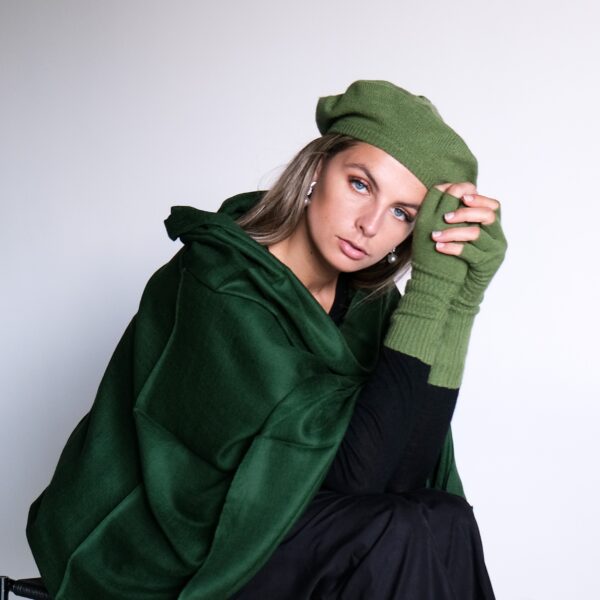 green cashmere shawl