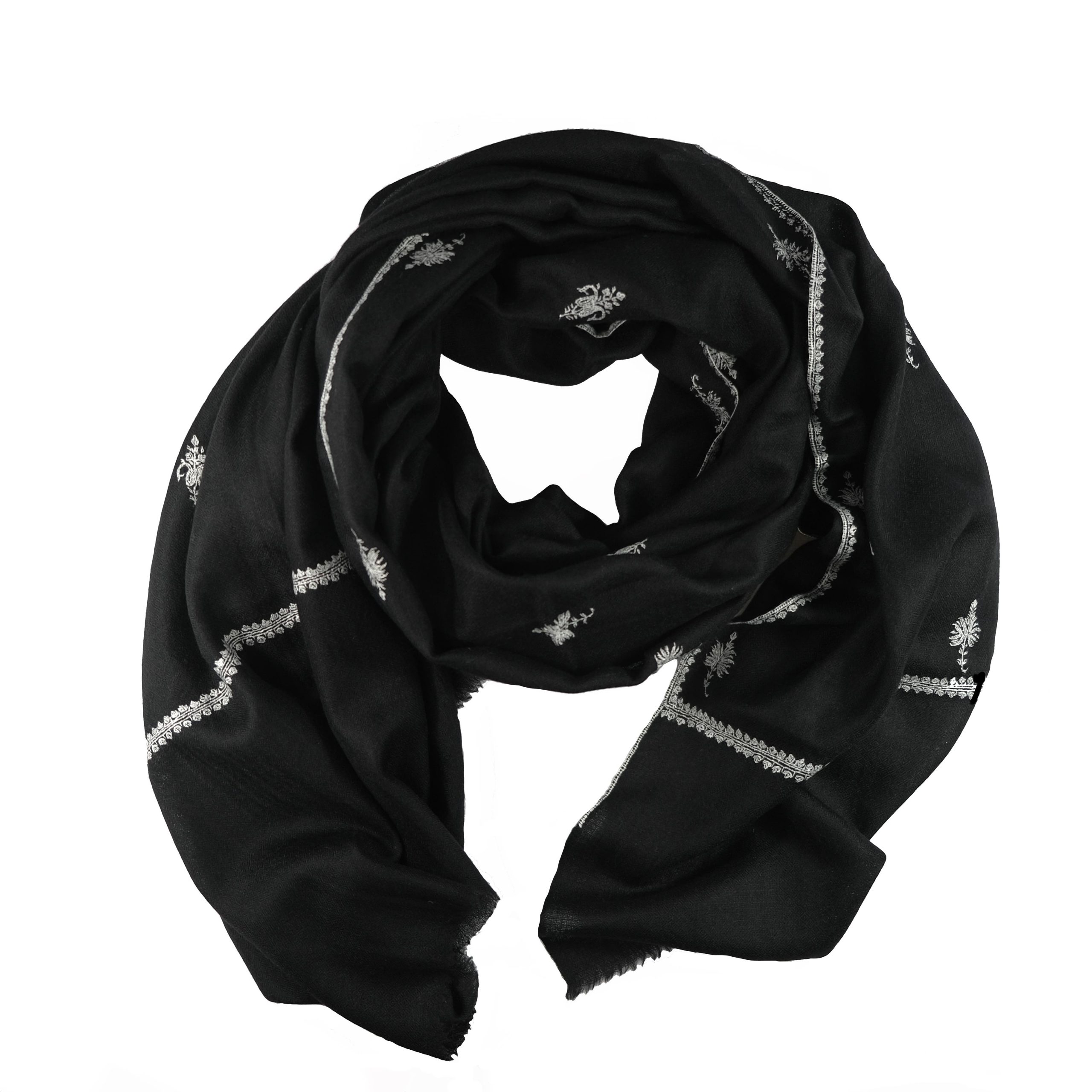 black and white cashmere scarf