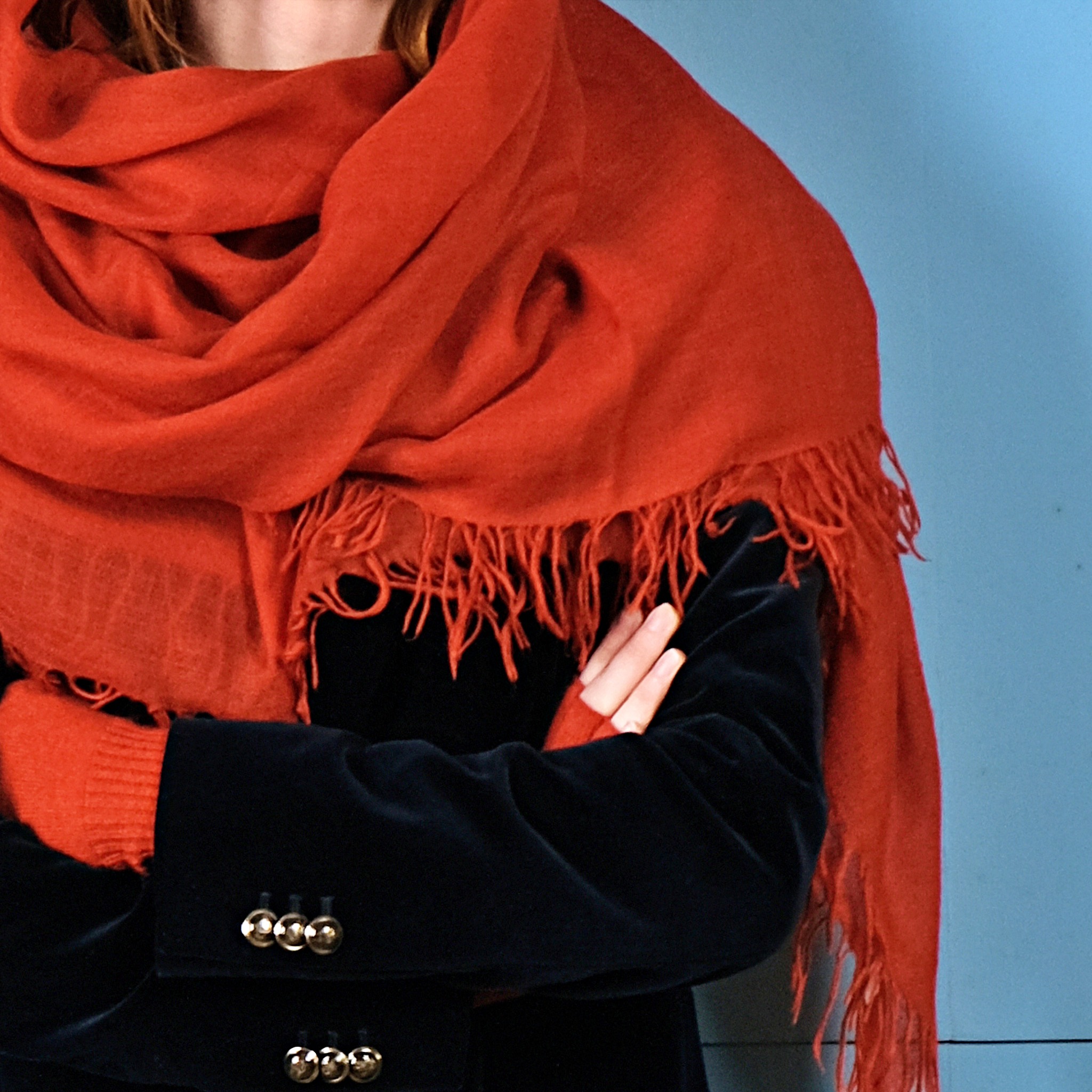 rust coloured cashmere scarf