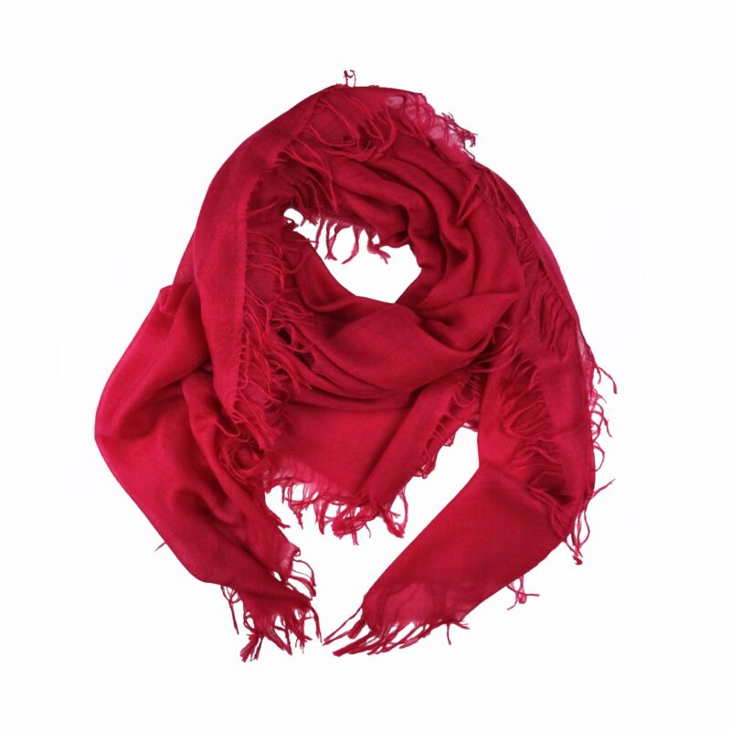 Large red cashmere scarf