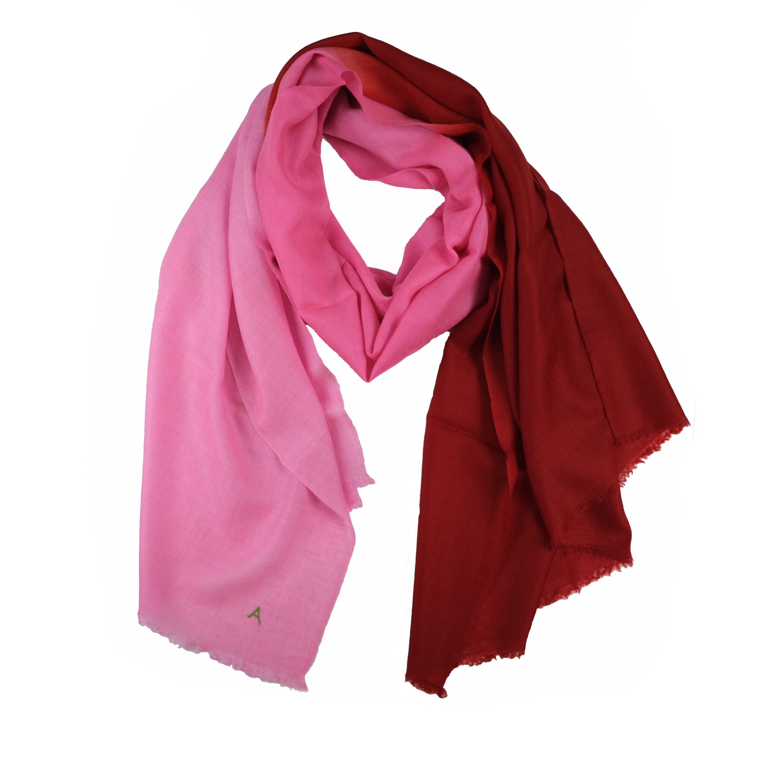 NOOR ombre shade pink red cashmere 4_7662 pink and red ombre shaded cashmere scarf