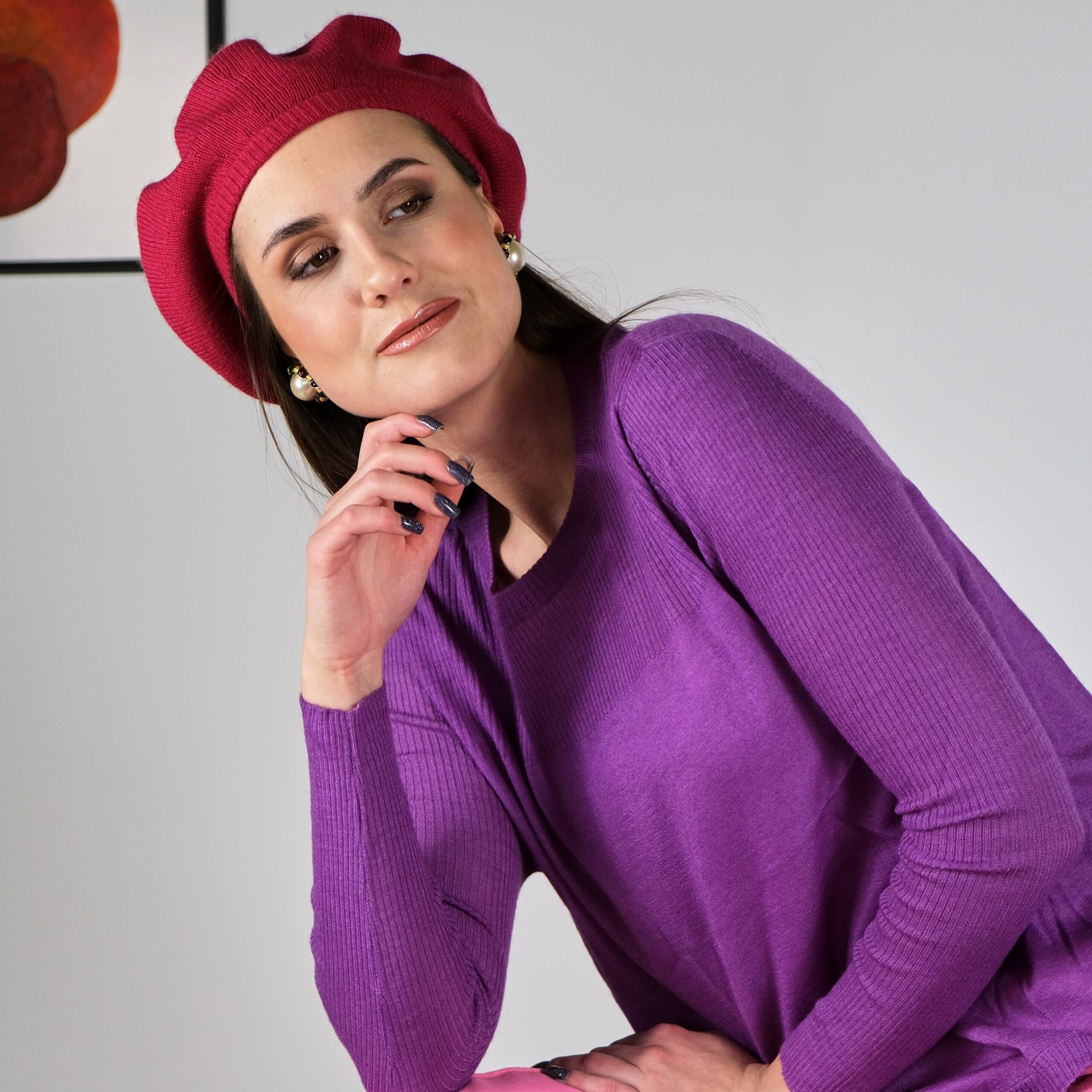 purple cashmere jumper sweater