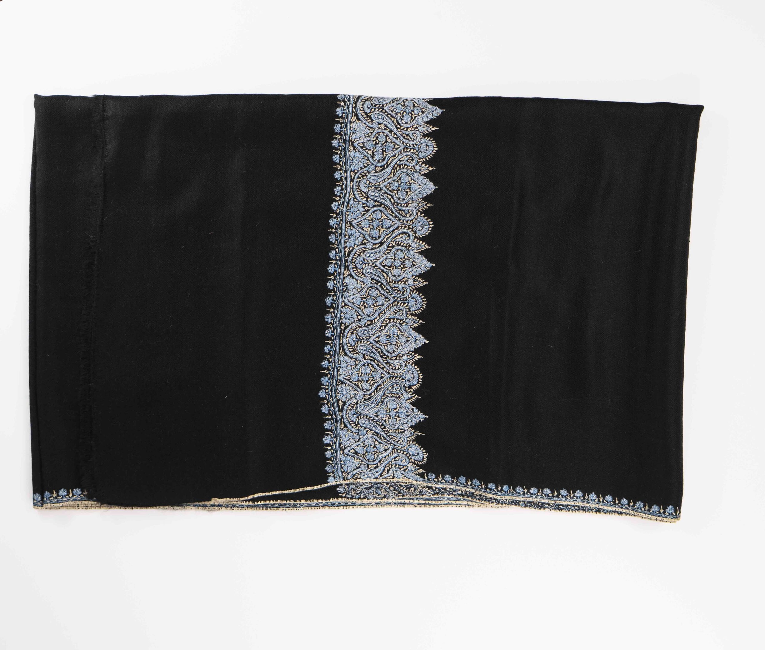 black embroidered cashmere pashmina stole