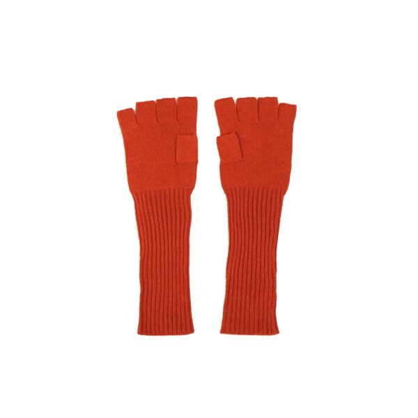Orange cashmere gloves fingerless