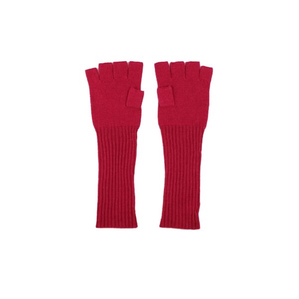 Red cashmere fingerless gloves