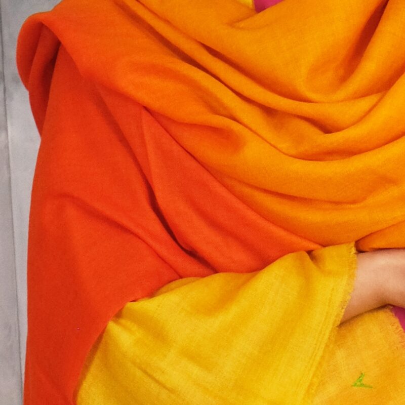 yellow and orange degrade cashmere scarf by Asneh
