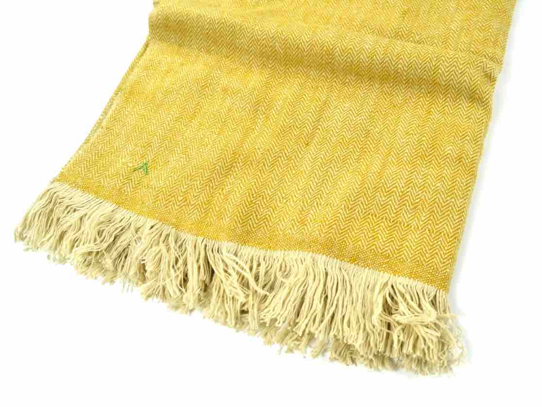yellow and cream cashmere throw large