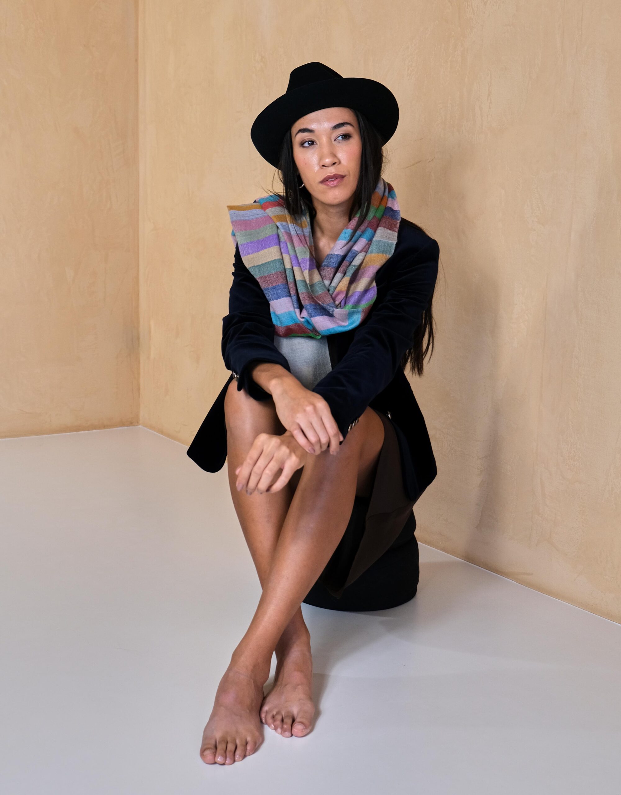 striped cashmere scarf