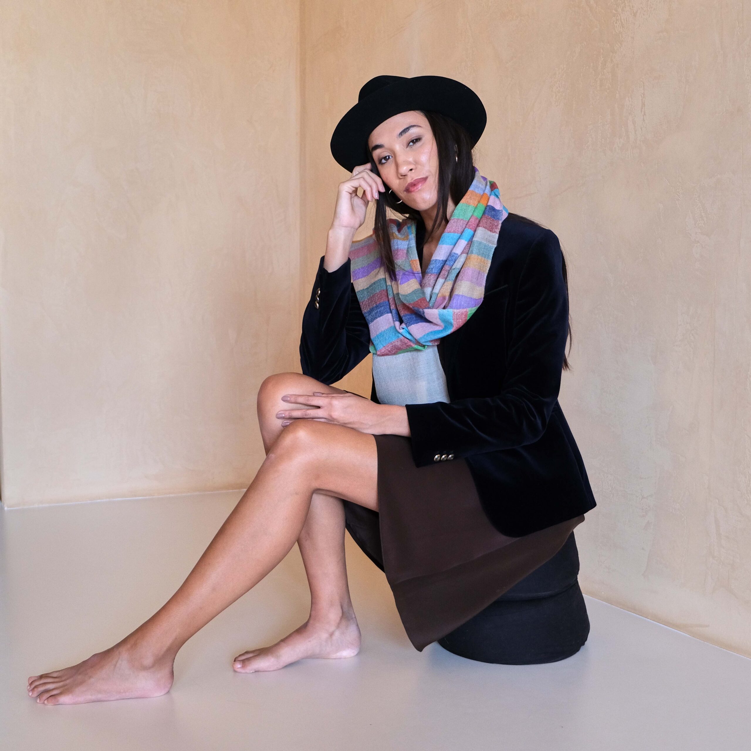 striped cashmere scarf