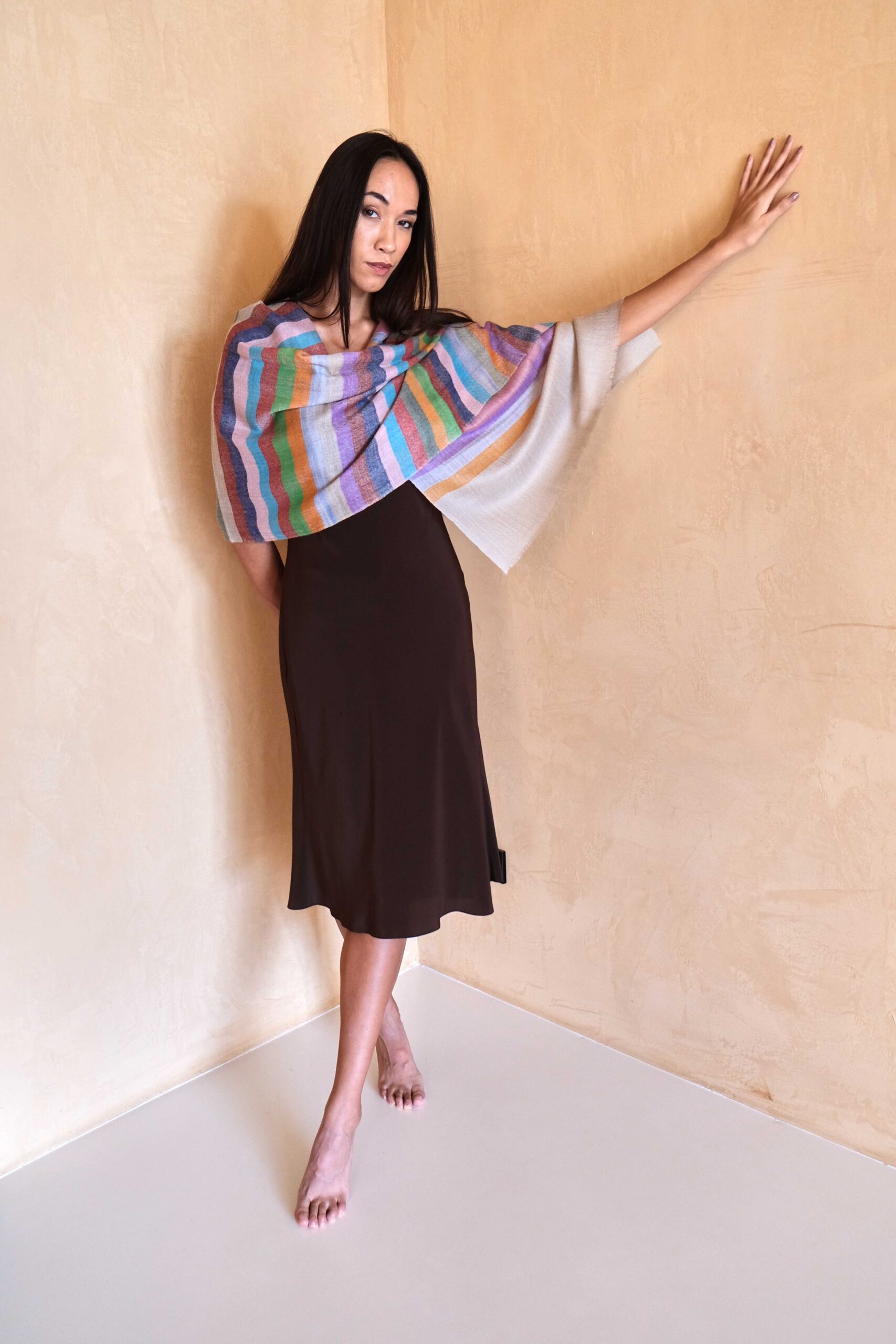 striped cashmere scarf