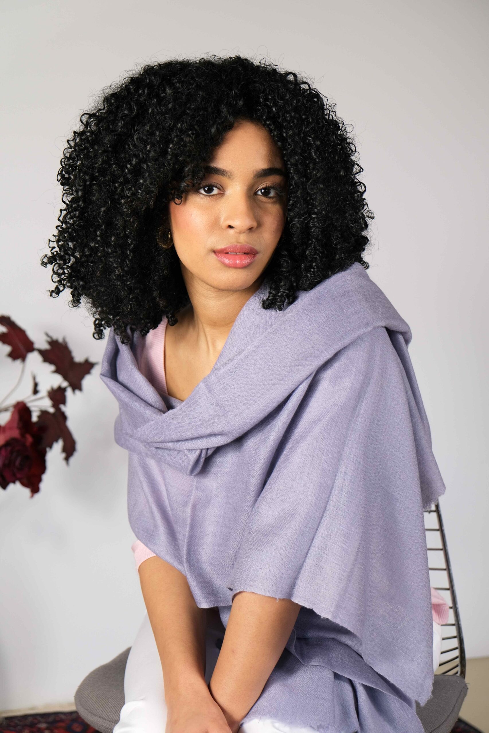 Lavender Grey Cashmere Scarf
