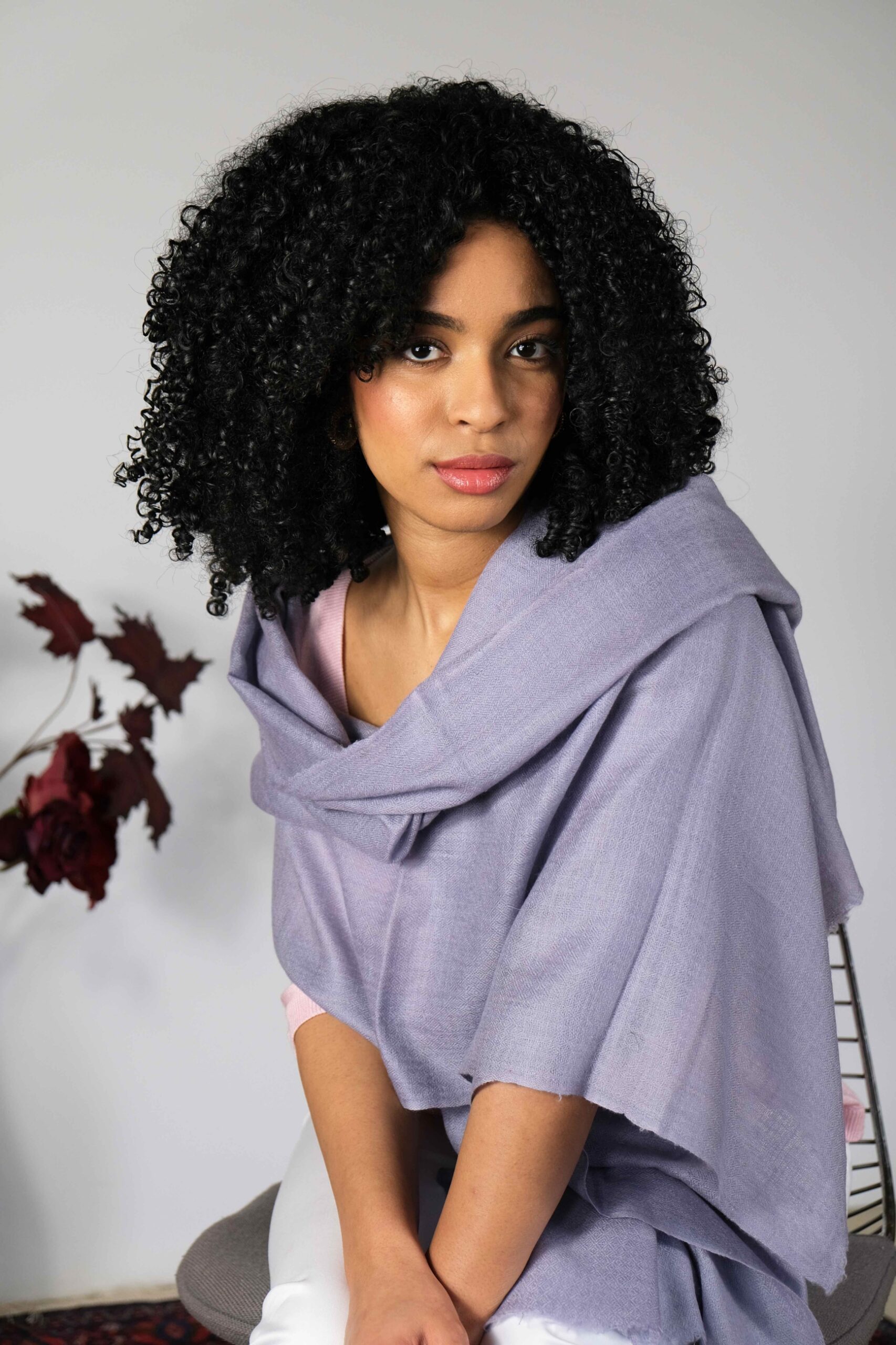 Lavender Grey Cashmere Scarf