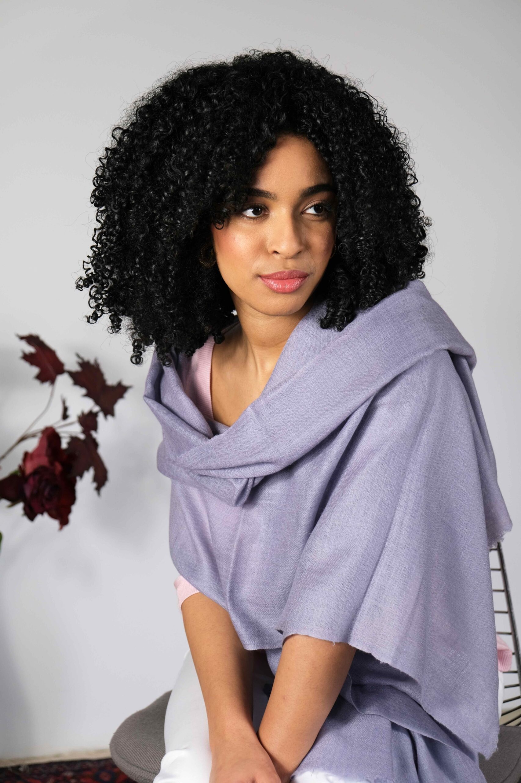 Lavender Grey Cashmere Scarf