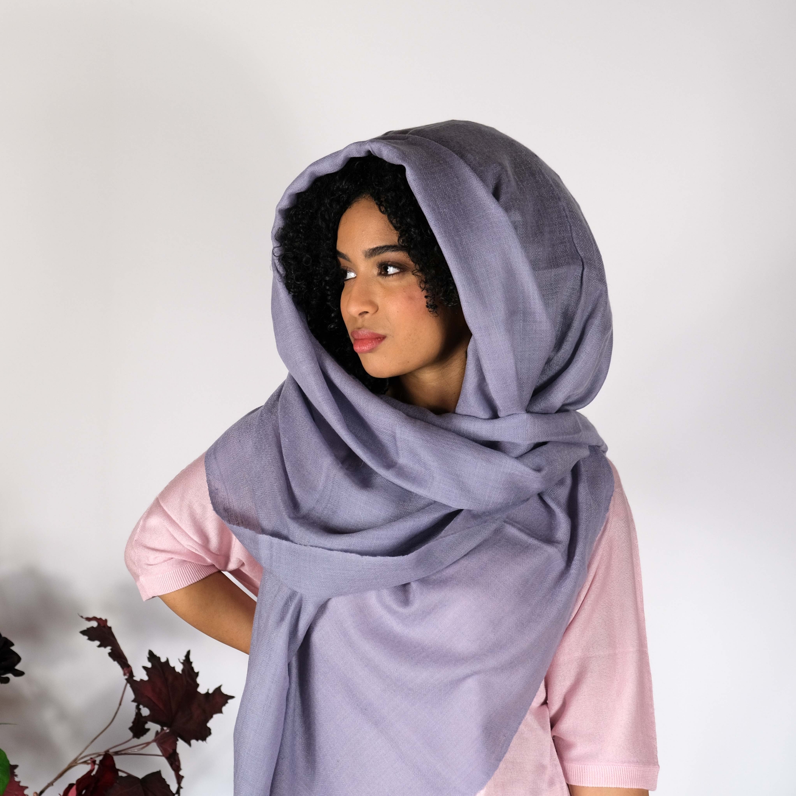 Lavender Grey Cashmere Scarf